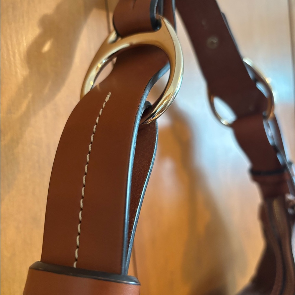 Dooney & Bourke Crocodile printBrown Leather Hobo Bag with Gold Hardware - Picture 3 of 8